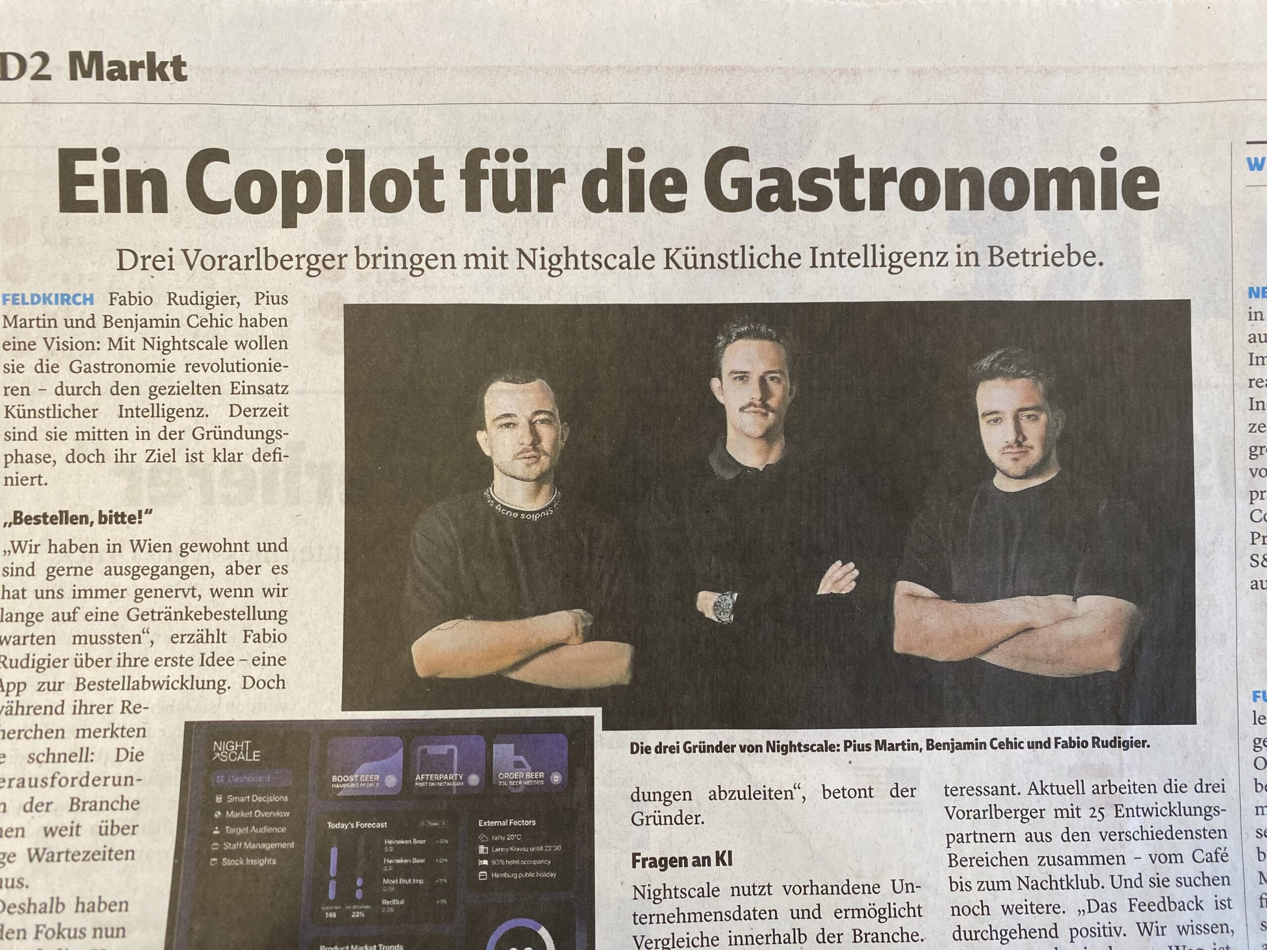 Startup Trio Nightscale – Die KI-gestützte Lösung für die Vorarlberger Gastronomie